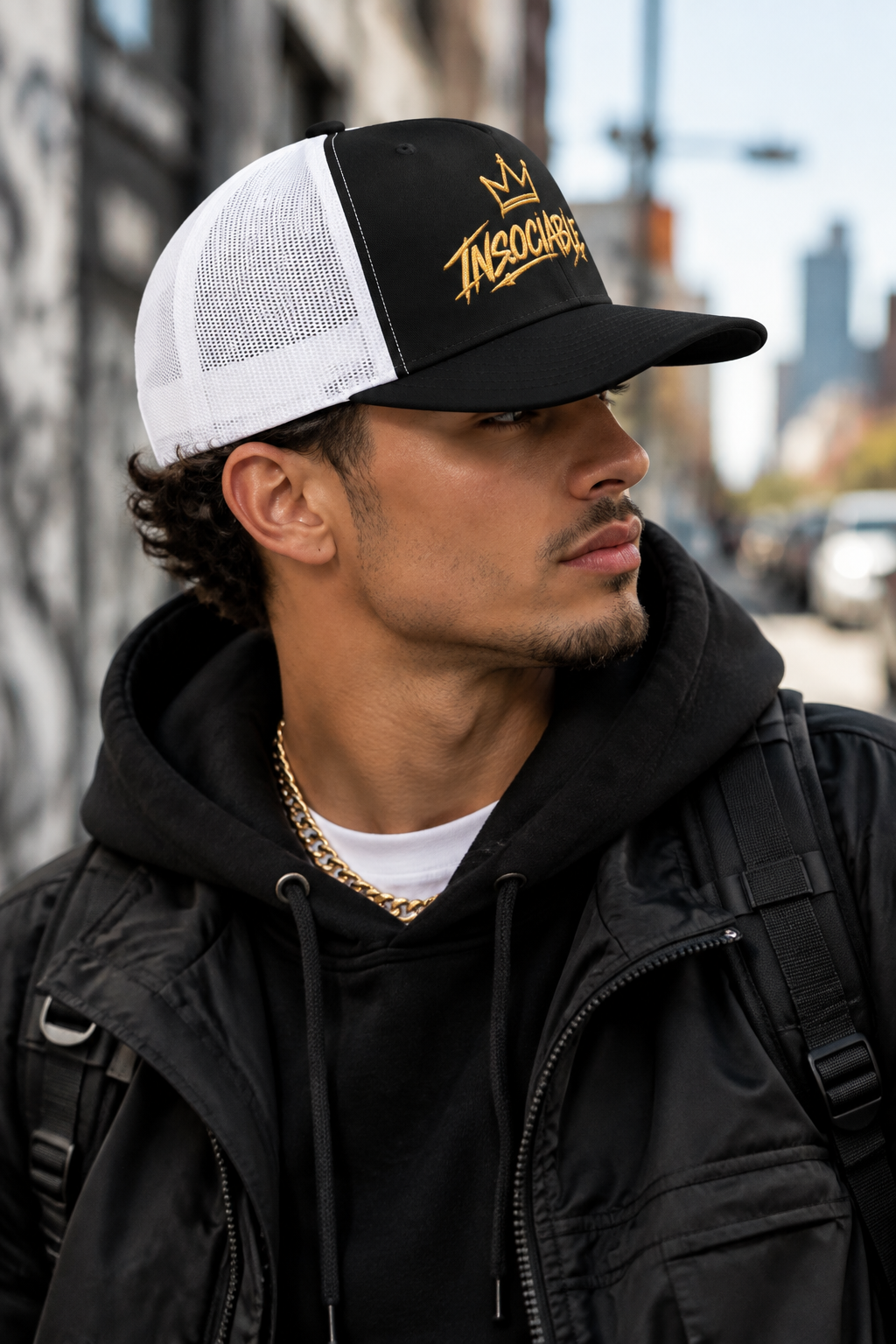 Casquette Trucker Insociable – Logo Or Brodé