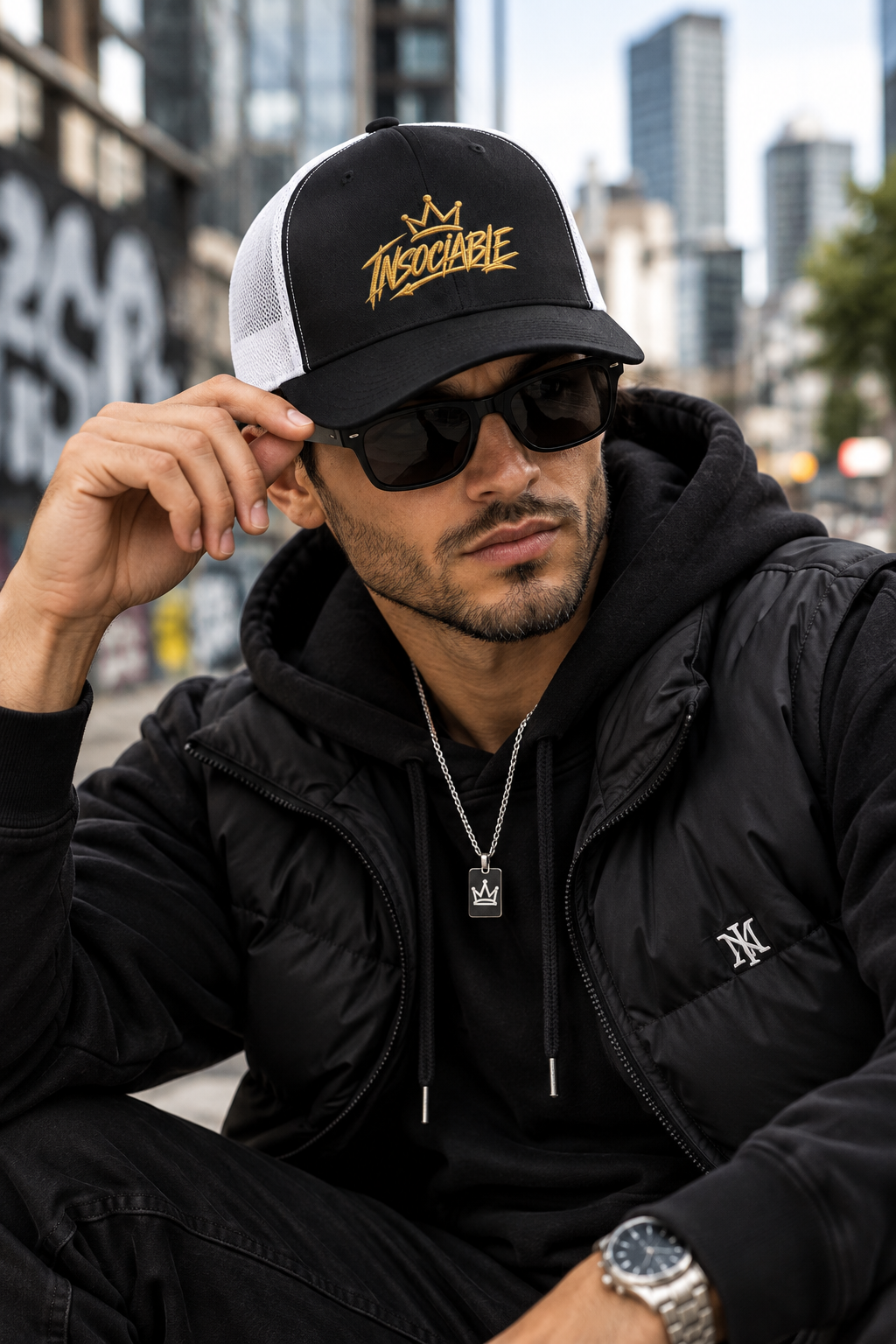 Casquette Trucker Insociable – Logo Or Brodé
