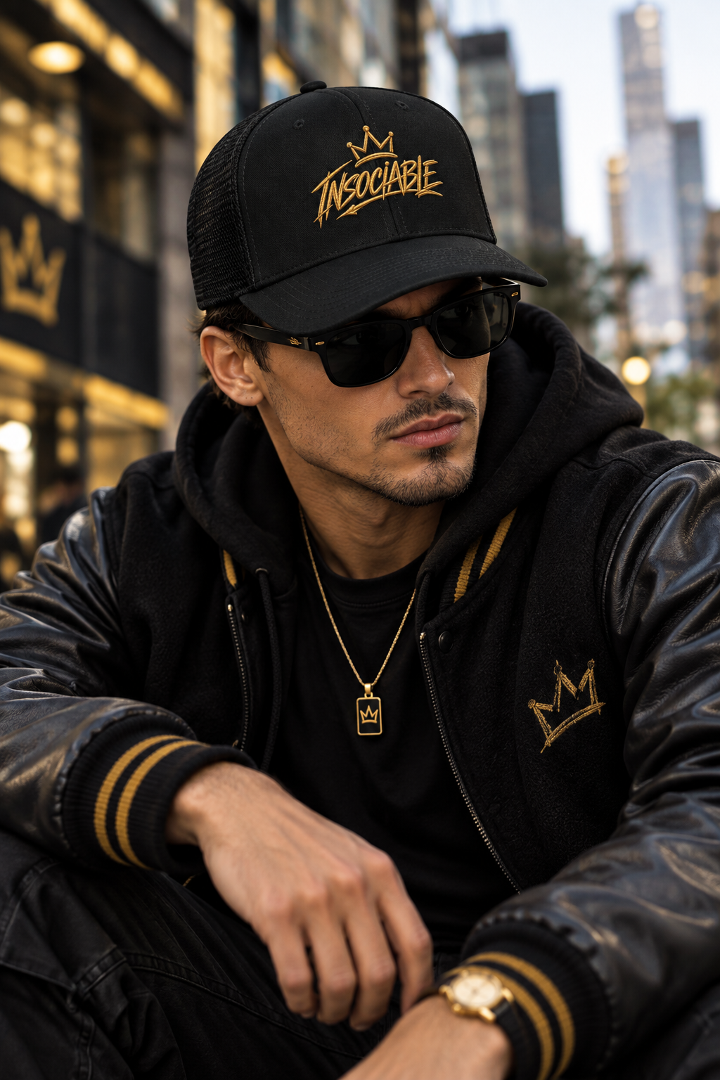 Casquette Trucker Insociable – Logo Or Brodé