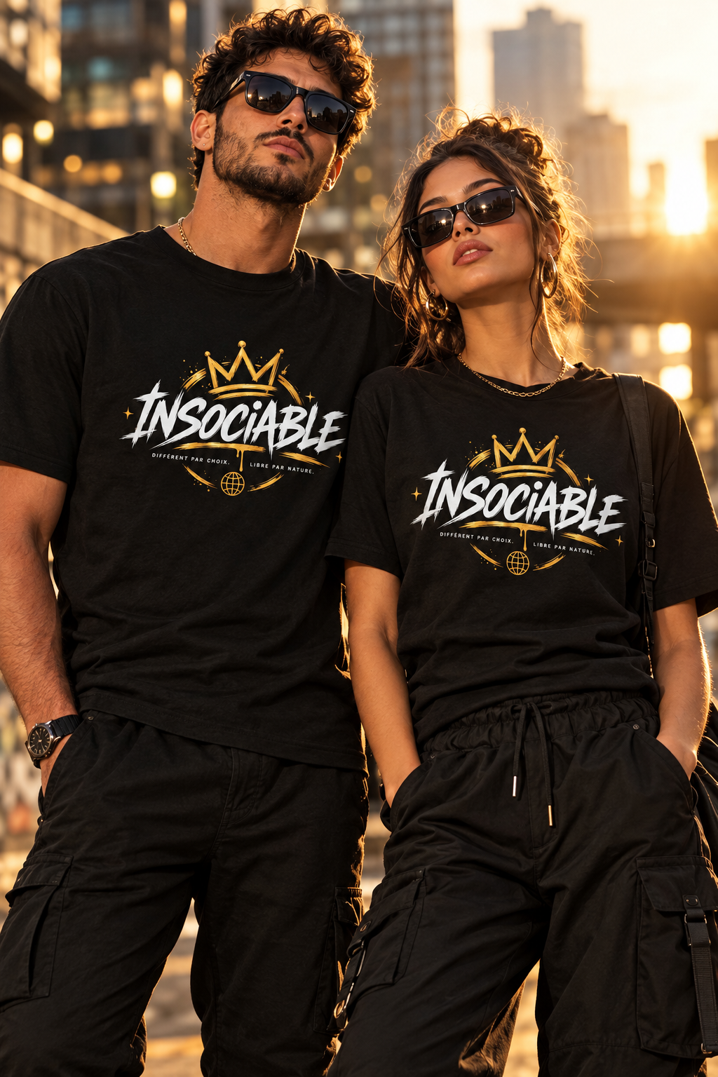 T-shirt Noir Couple